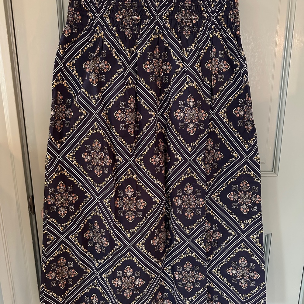 LOFT Smocked Waist A-Line Midi Skirt Size MP *NWT*
